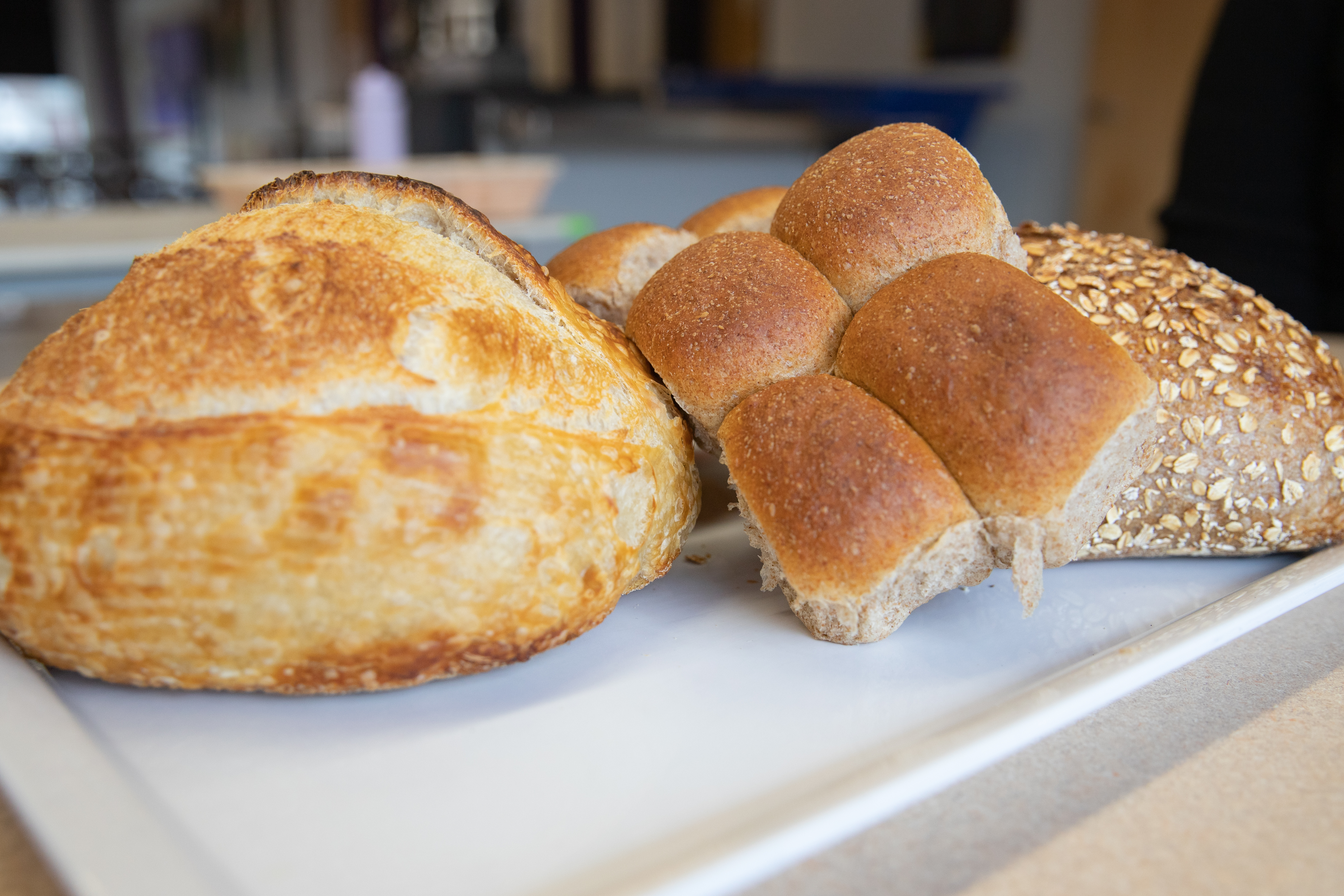 A close up of the beautiful local bread being made for Vermont schools through the On the Rise project