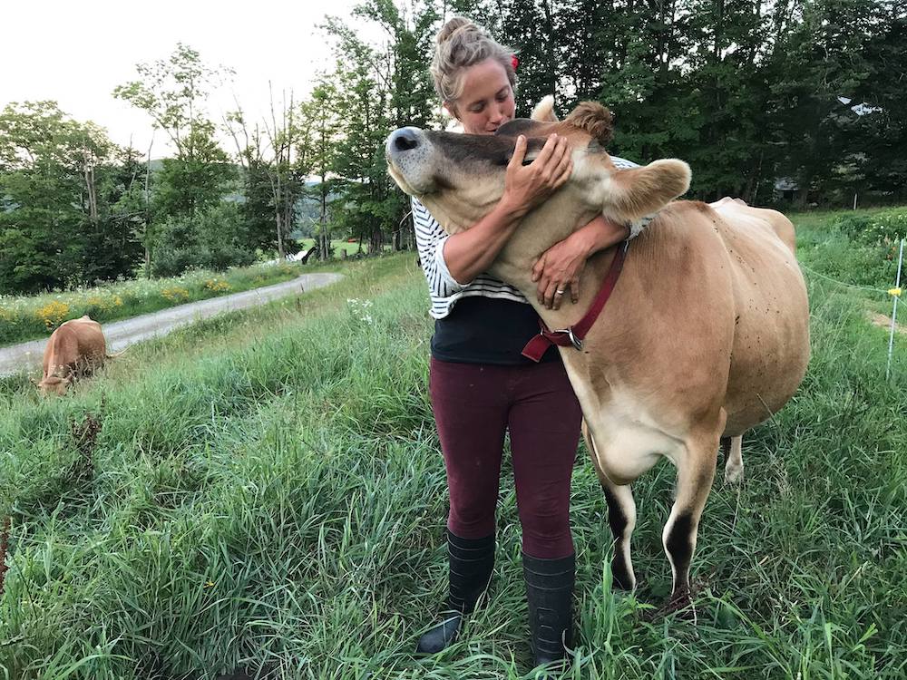 Ashlyn Bristle with a cow