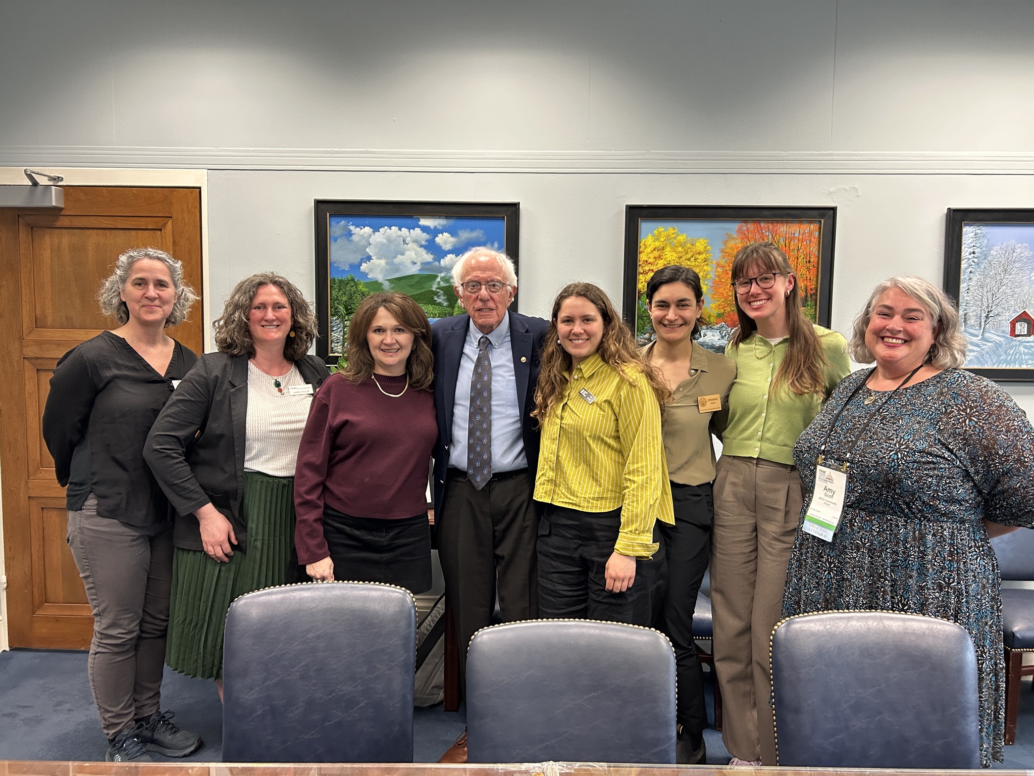 Members of the Vermont Food Security Coalition are pictured with Senator Bernie Sanders in his D.C. office
