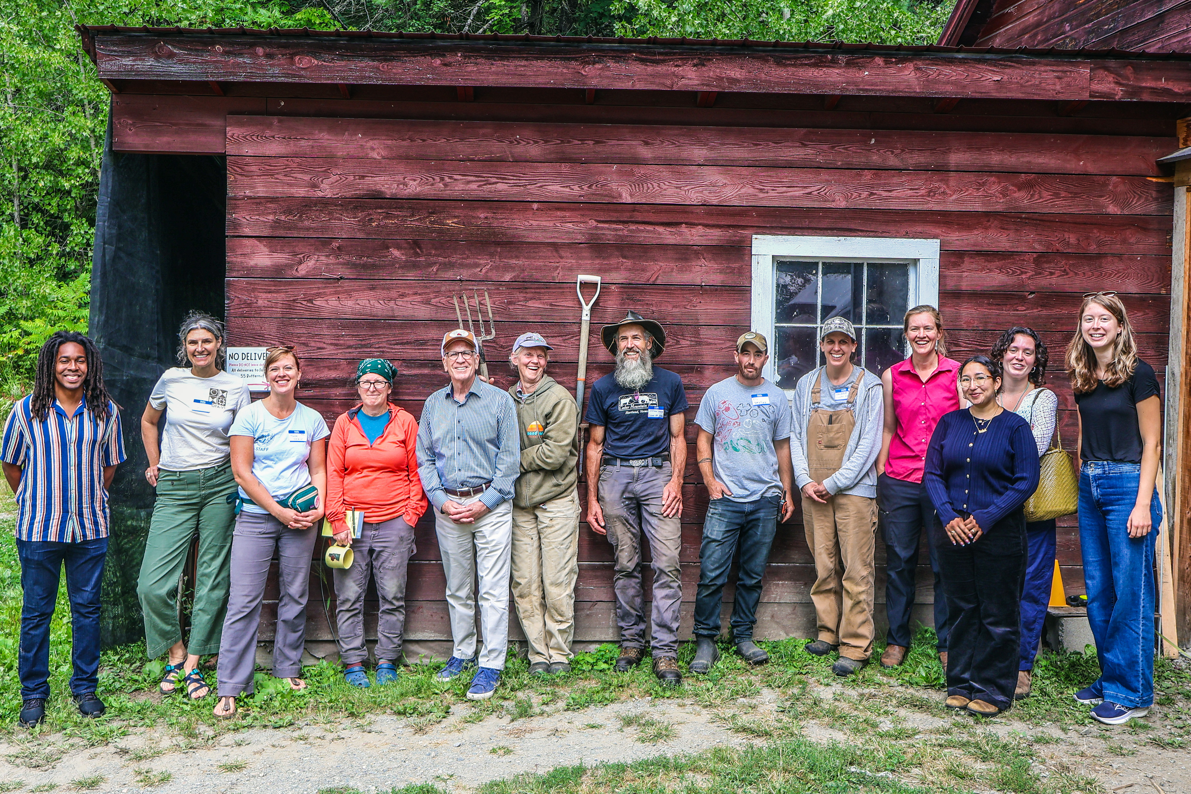 A full group shot of the participants in the farmer panel, Senator Welch, his staff, and the NOFA-VT Policy & Organizing team