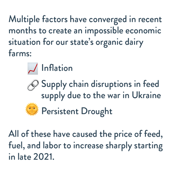 Vermont organic dairies are facing unprecedented economic conditions graphic