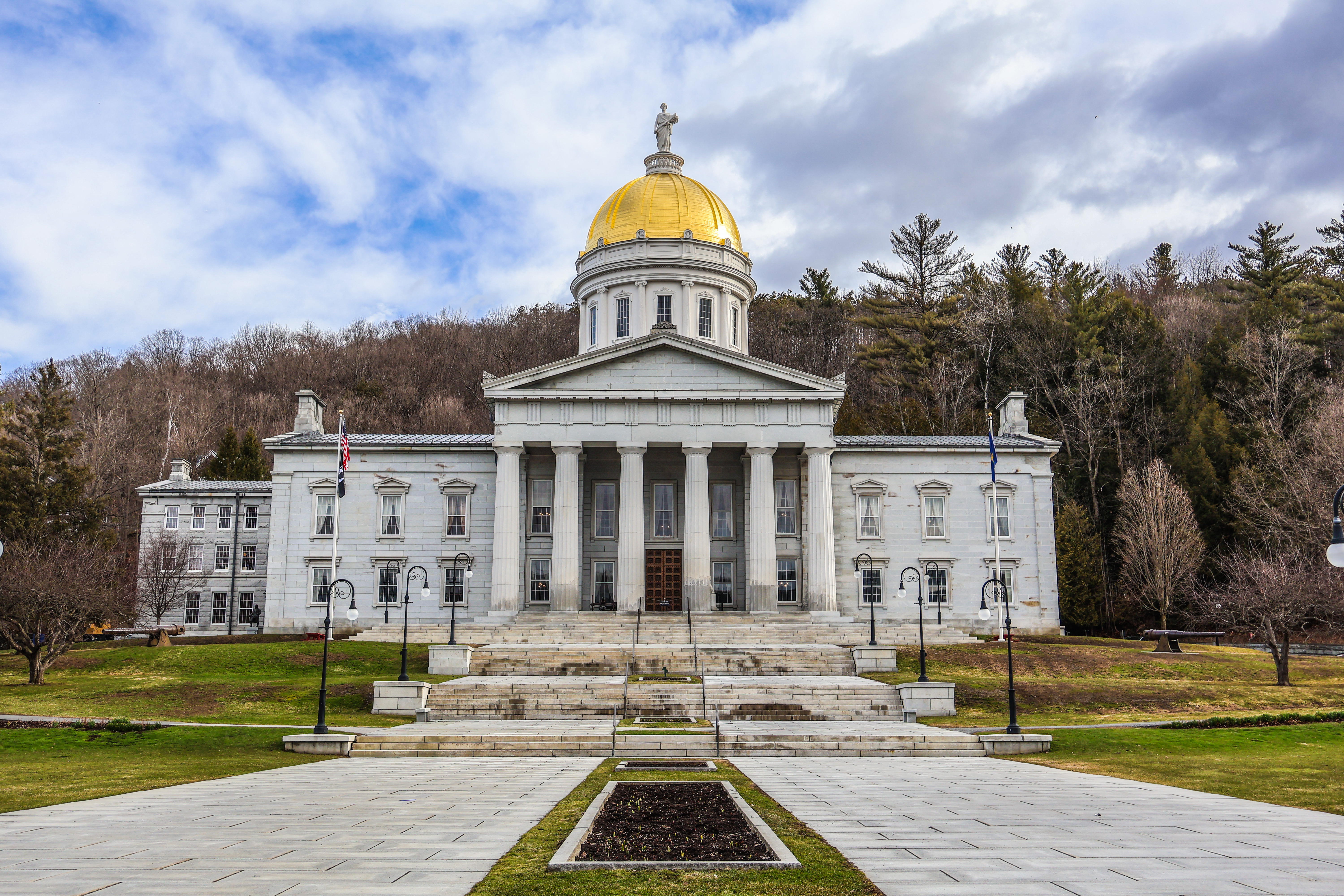 The Vermont State House in Montpelier in the spring of 2025