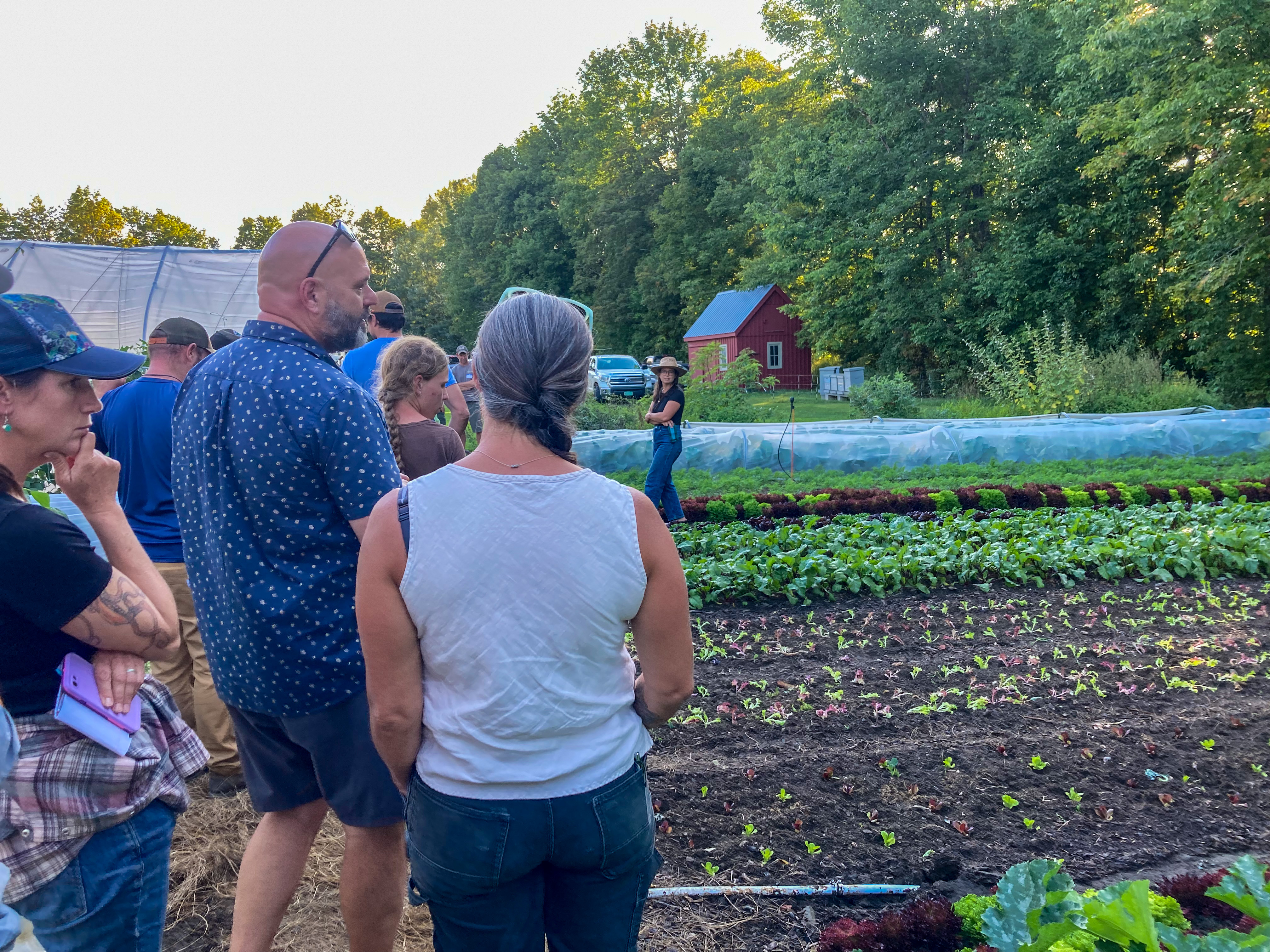 Participants in the NEK Resilience Project touring the fields at Breadseed Farm