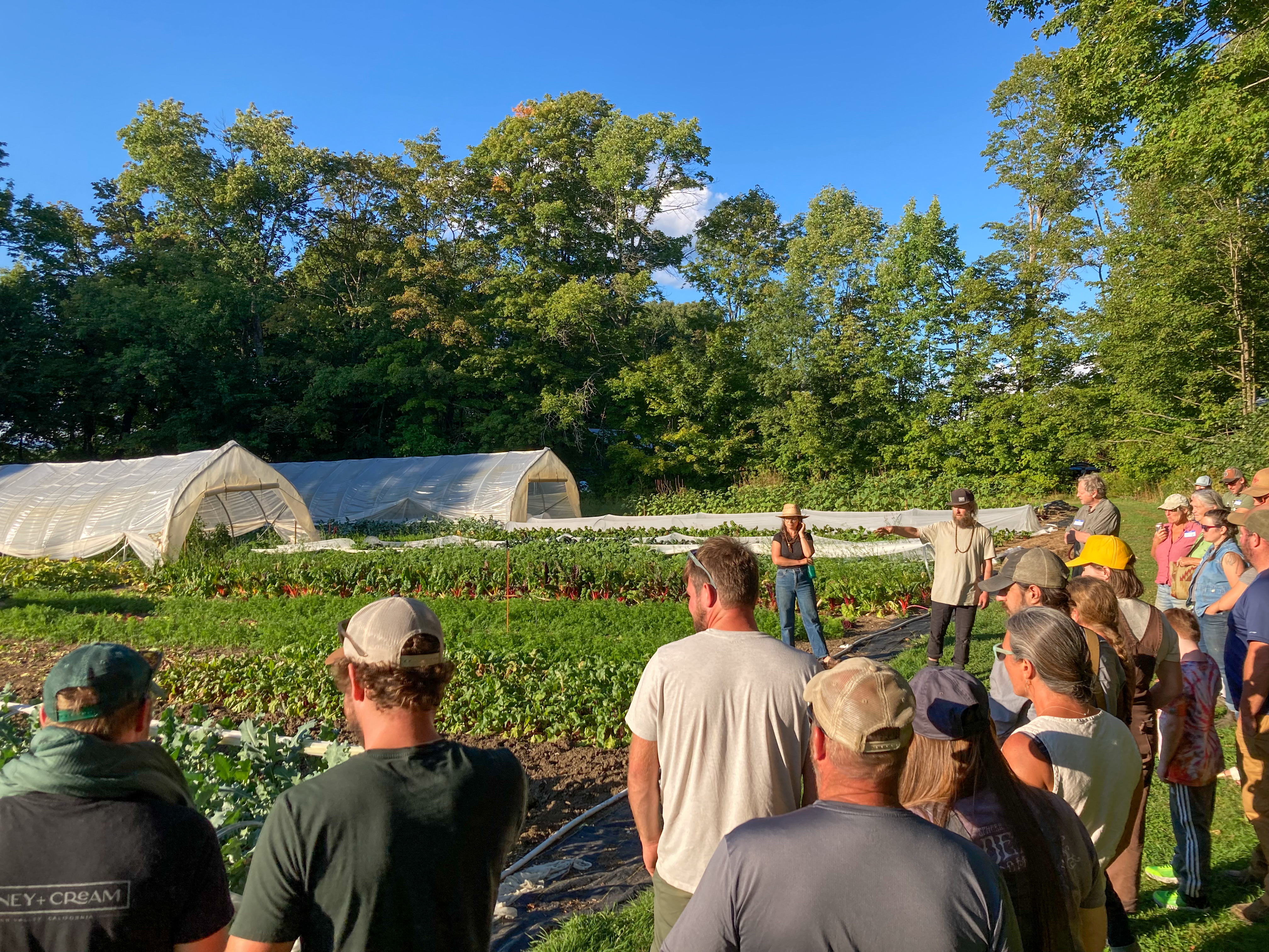 Participants in the NEK Resilience Project touring the fields at Breadseed Farm