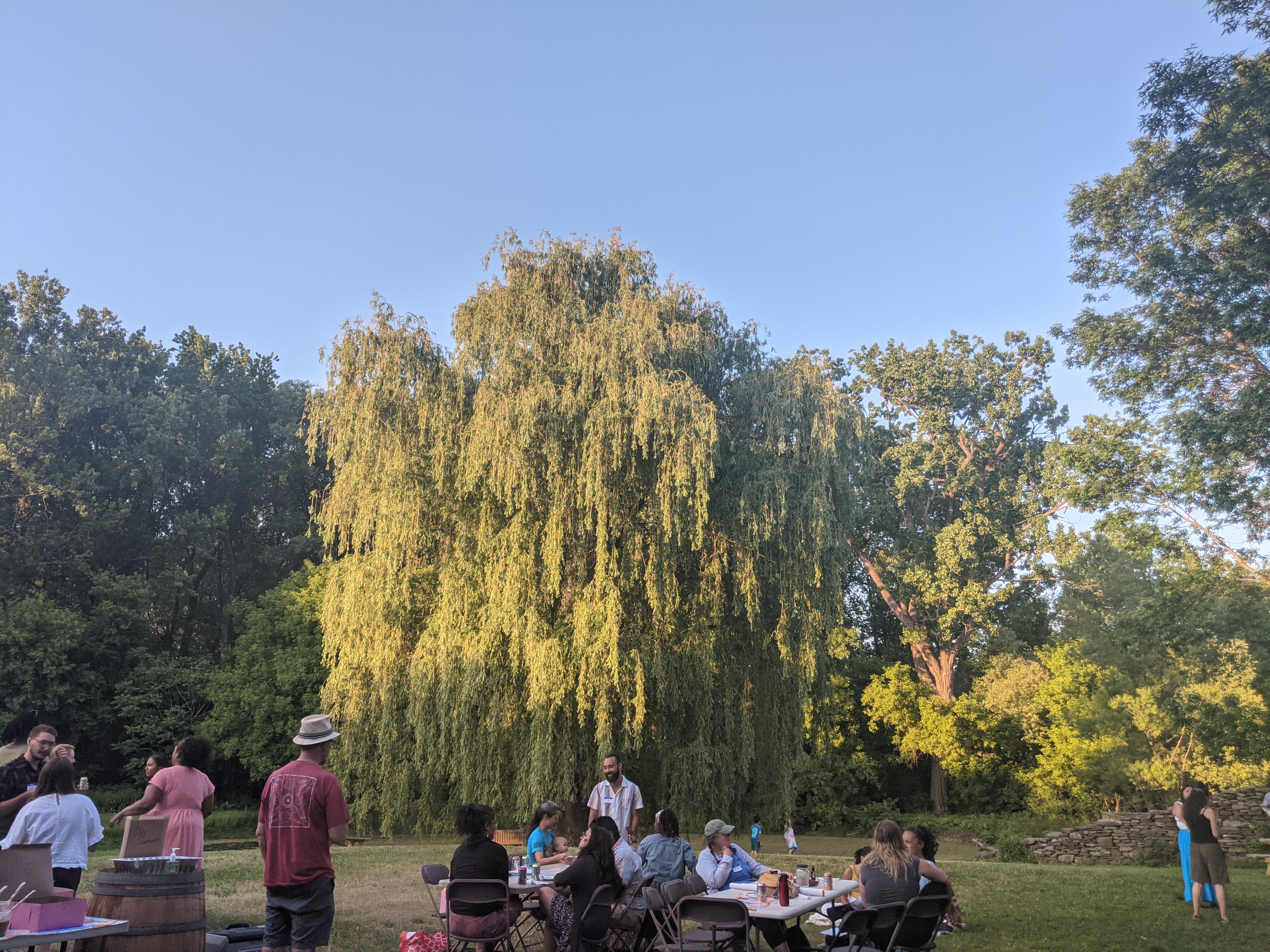 Members of Liberation Ecosystem, Inc. enjoying an outdoor community gathering 