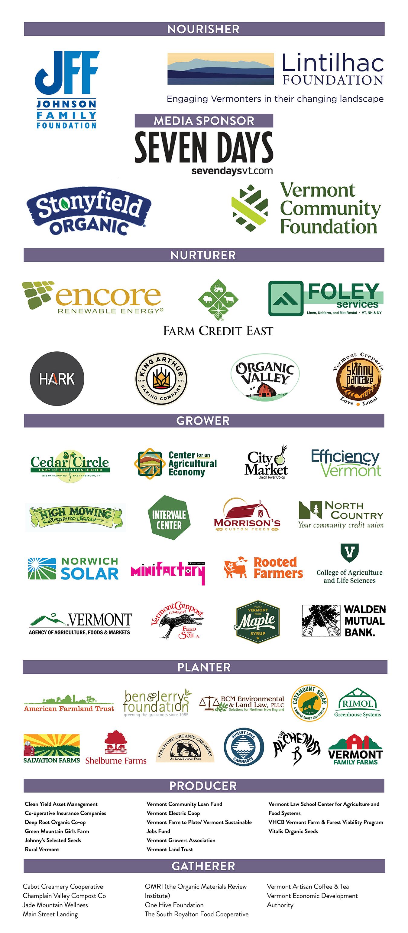 A list of all 2026 Winter Conference Sponsors, some with logos
