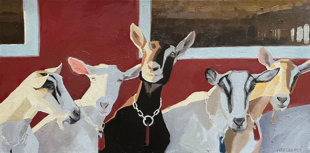 Painting of goats