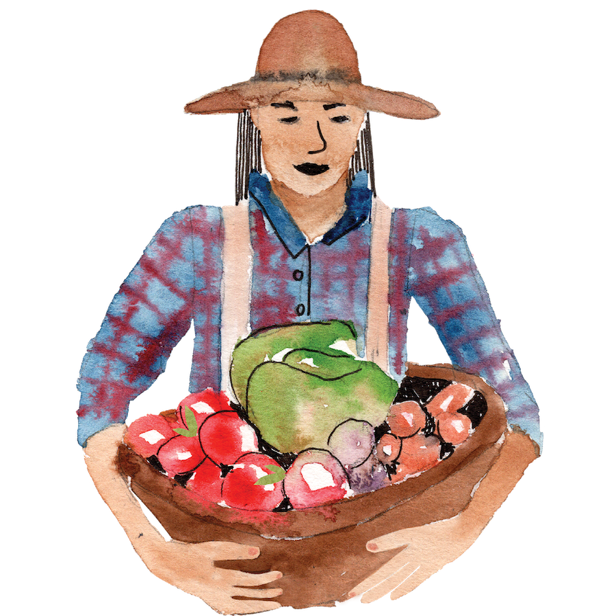 watercolor of farmer