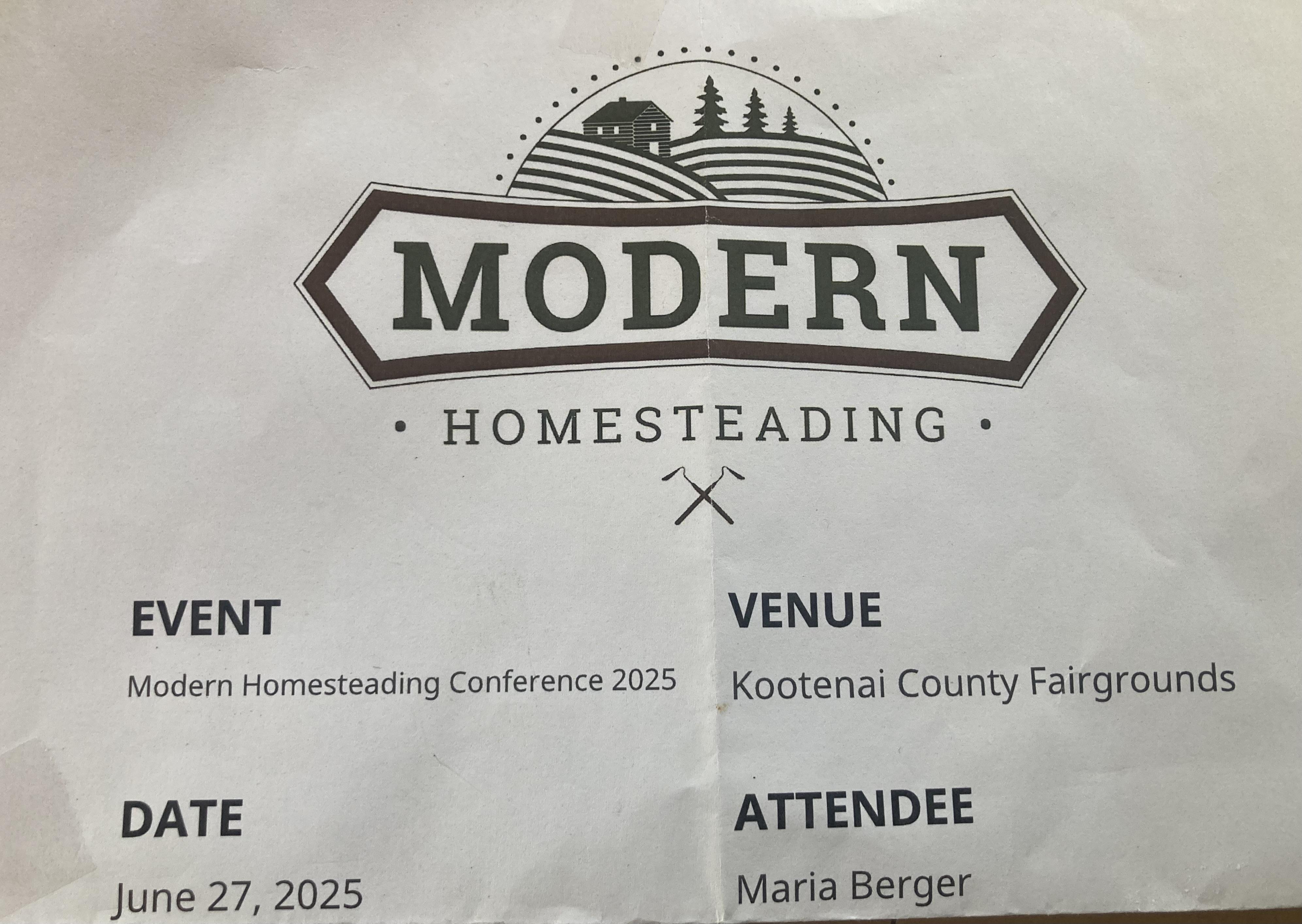Modern Homesteading Conference in Idaho 6/27 & 6/28- 2 Tickets for Sale