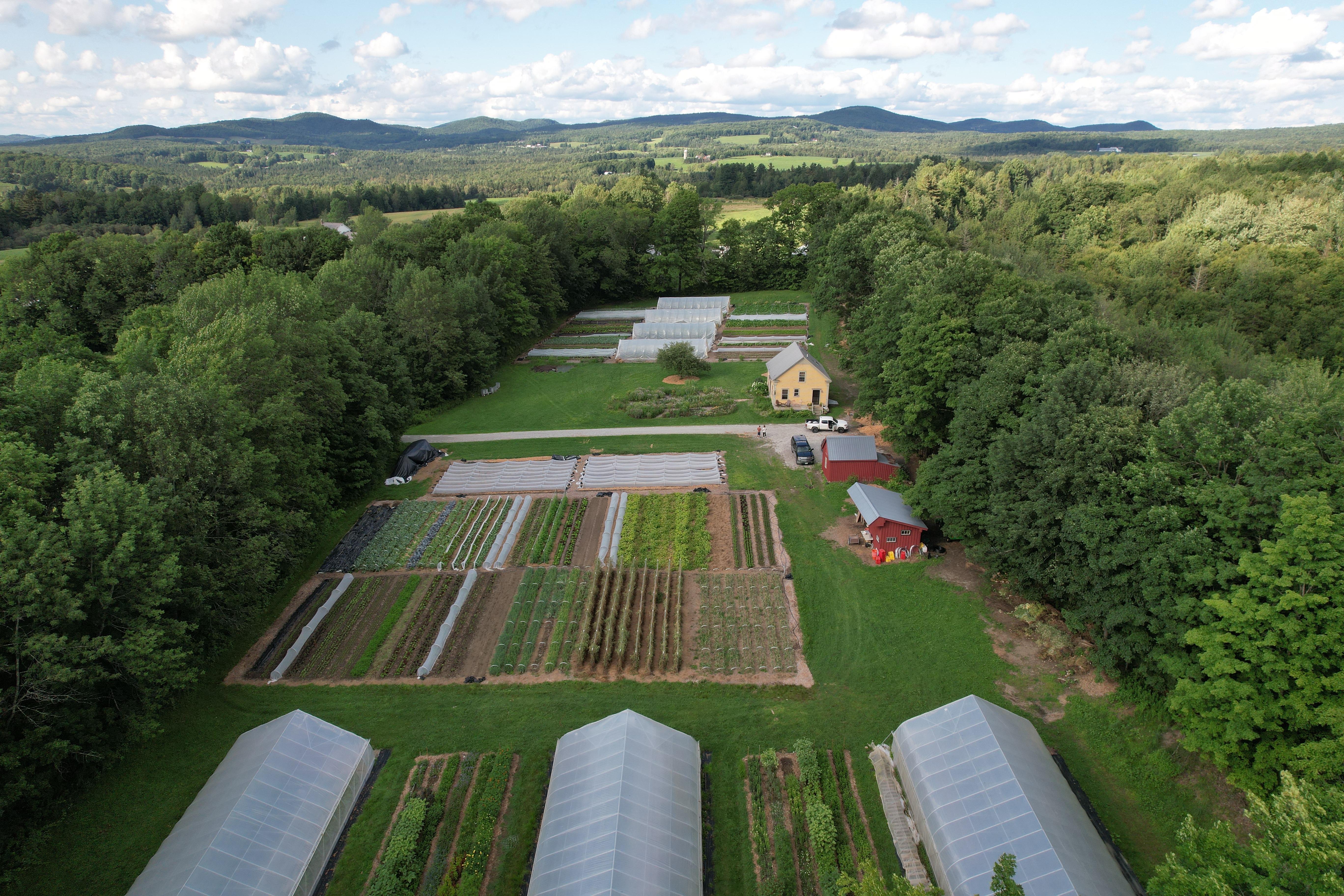 Aerial View of Breadseed Farm in Craftsbury, VT
