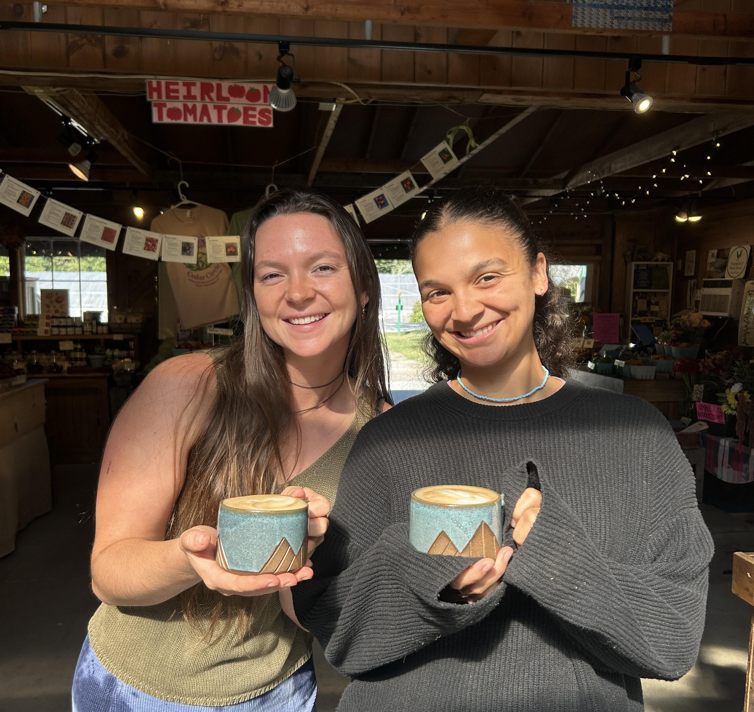 farmstand crew holding coffees