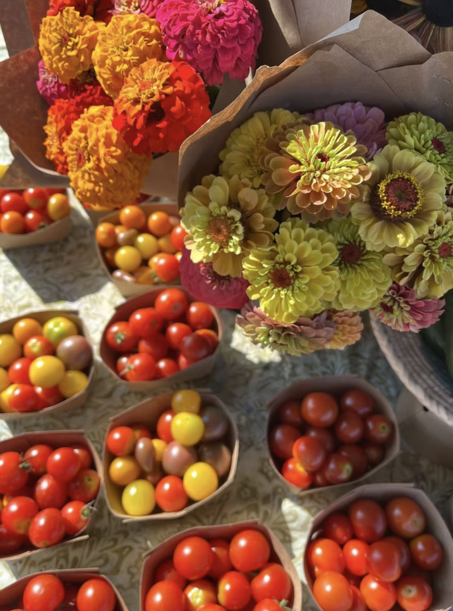 tomatoes and flowers