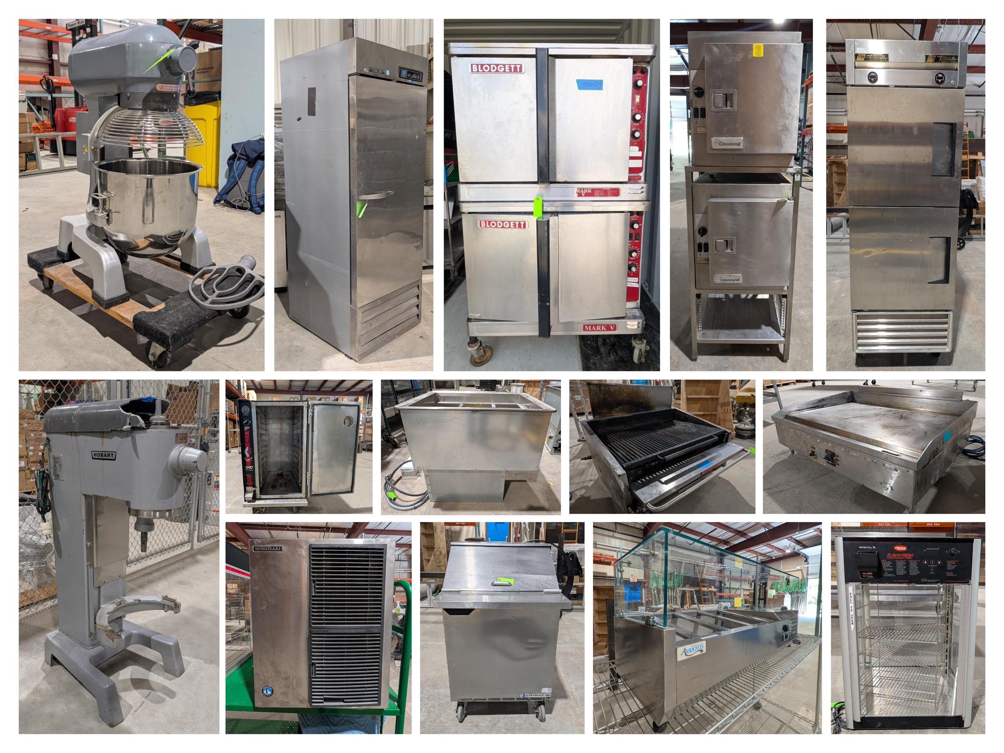 Collage of restaurant equipment