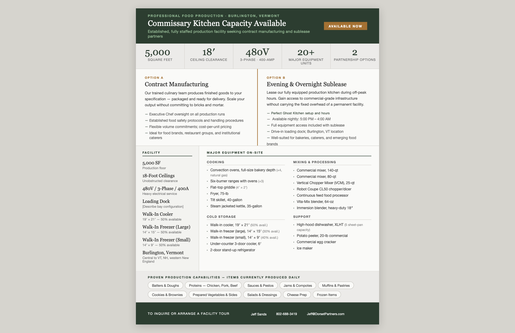 Winooski Food Hub - Commissary Kitchen Capacity 