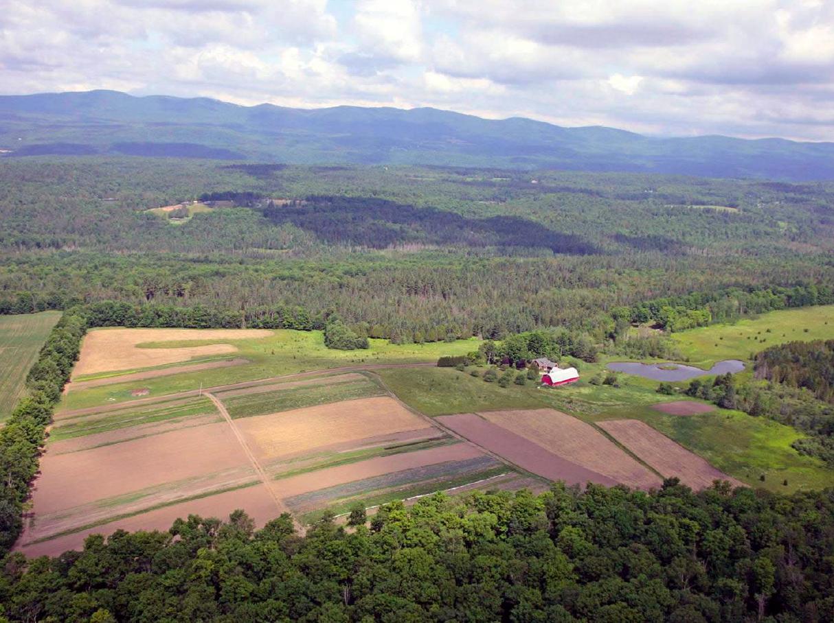 Aerial view of our farm looking west