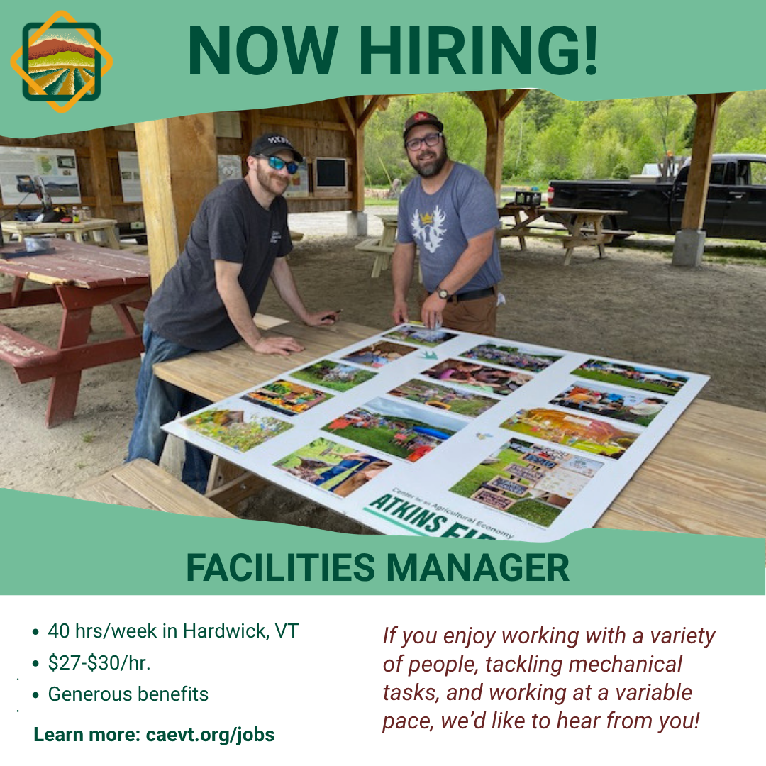 Ad has big text NOW HIRING! with a photo of two people working on installing a new sign at a public space