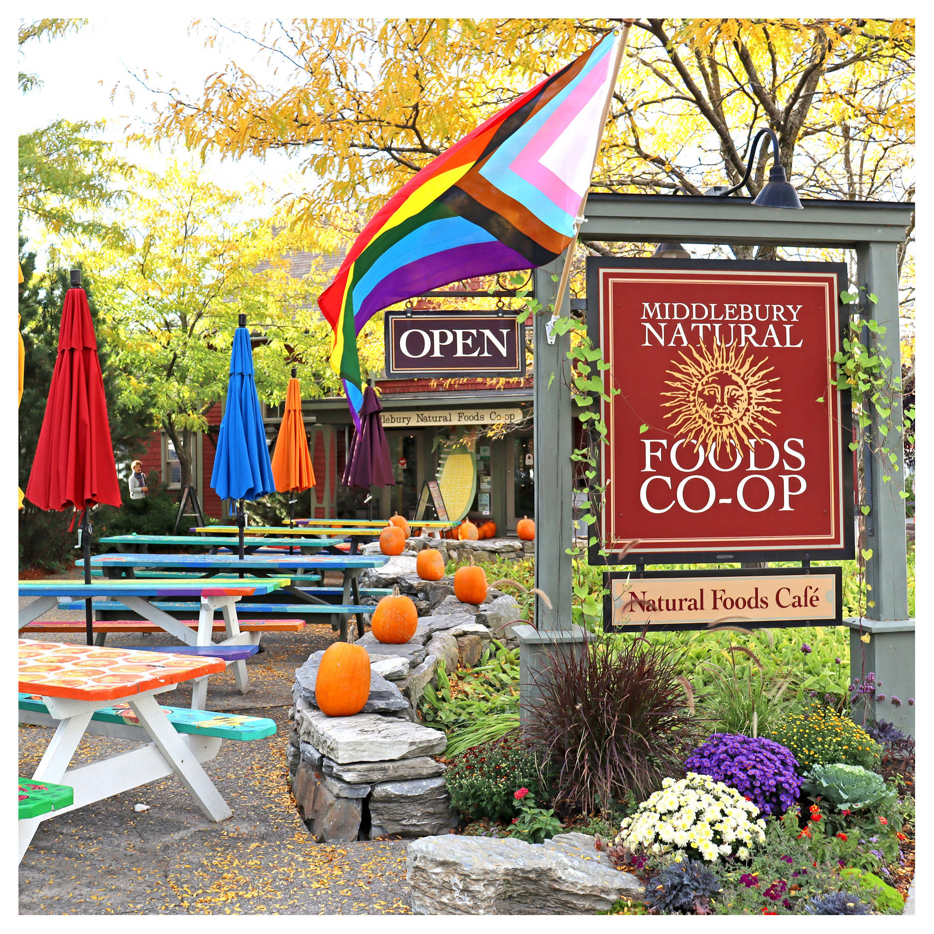 Middlebury Natural Foods Co-op as seen from the Washington Street entry