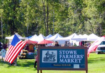 Stowe Farmers Market sign