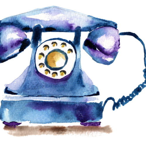 watercolor of a phone