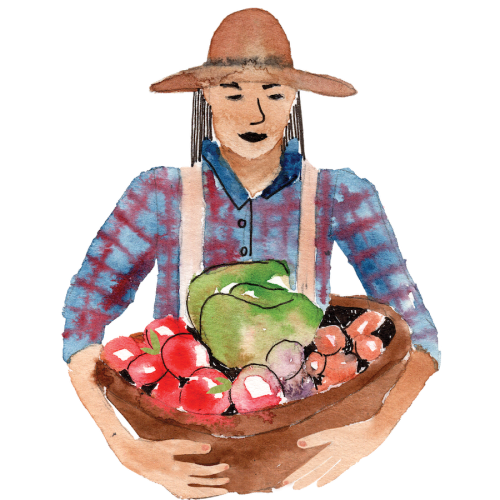watercolor of farmer