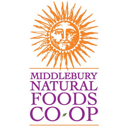 middlebury natural foods coop text and sun logo