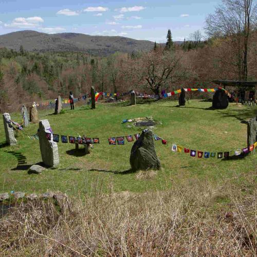 The Dragon Temple, our main ceremonial space, decked out for Beltaine.  