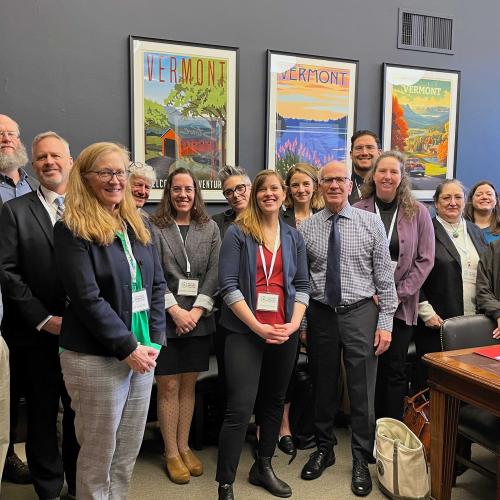 NOFA-VT Policy Director Maddie Kempner pictured with Senator Welch and other members of the National Organic Coalition during a recent advocacy visit to Captiol Hill