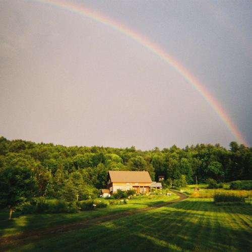 The farm is on a beautiful property overlooking the Mtns. to the west.