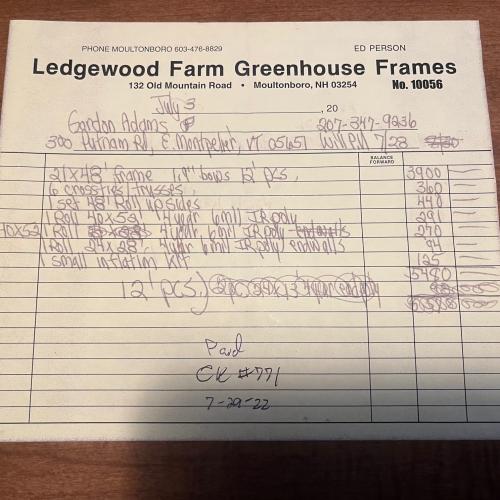 Ledgewood receipt