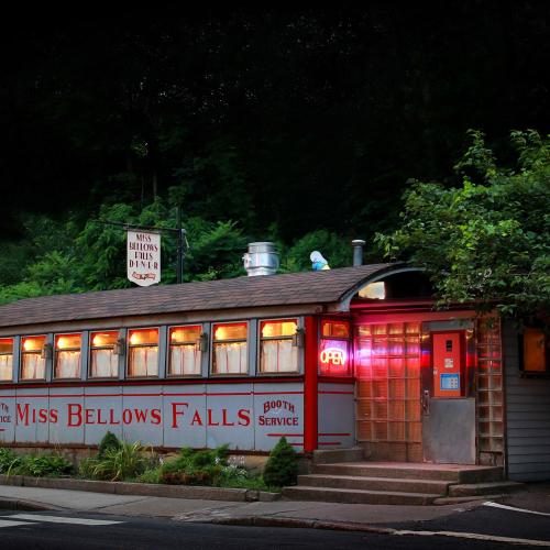 Miss Bellows Falls diner at night