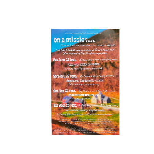 Event mission statement, Dates & location ov events flyer