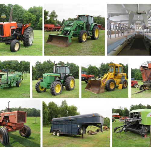 A collage of items from the: (1681) Agricultural Equipment & Dairy Bankruptcy Online Auction