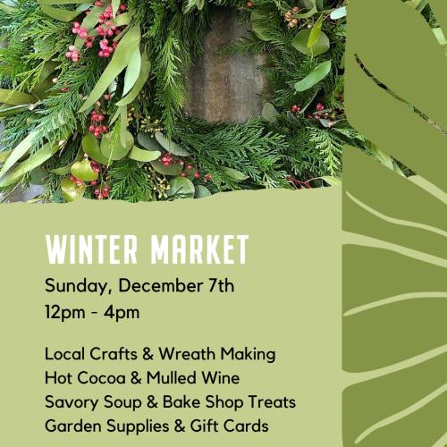 Winter Holiday Market Sunday December 7th at Red Wagon Plants