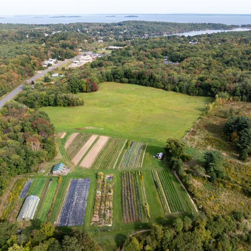 Aerial view of Erickson Fields Preserve Farm