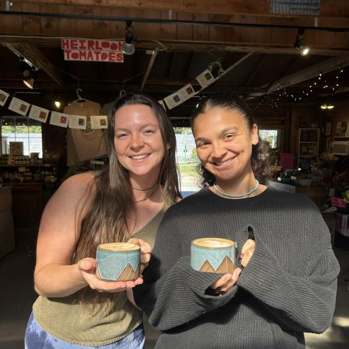 farmstand crew holding coffees