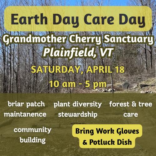 Earth Day Care Day April 18 10-5