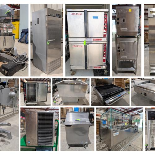Collage of restaurant equipment