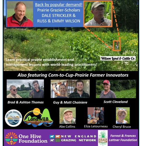 A poster describing the event details and showing pictures of the farmers presenting, along with the logos of the event sponsors