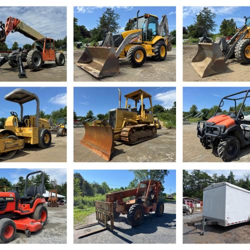 collage of heavy machinery
