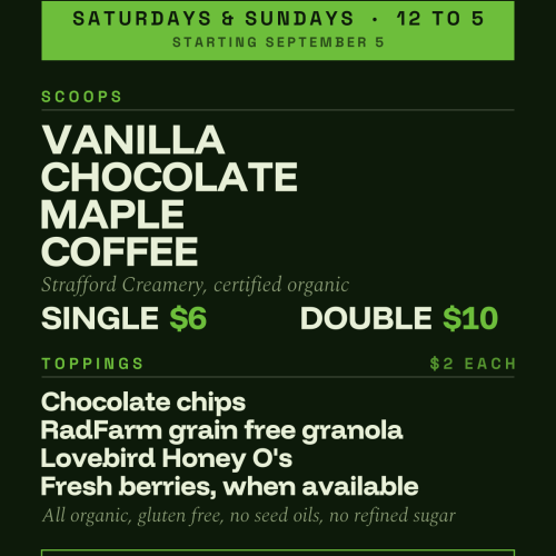 RadFarm Scoops Menu