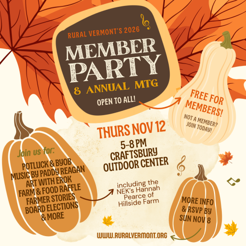 Date, location, and details pertaining to Rural Vermont 2026 Annual Meeting