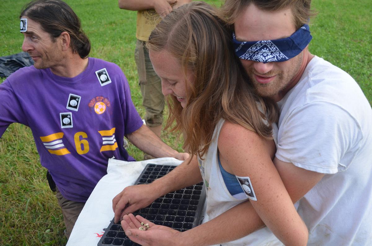 "Blind Seeding" at the first Farmer Olympics games in 2015